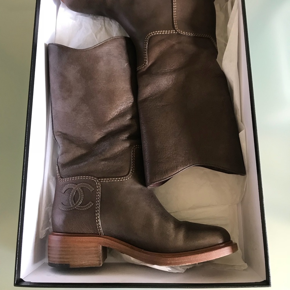 CHANEL Brown Boots Style #G29958 (Dark Gold)